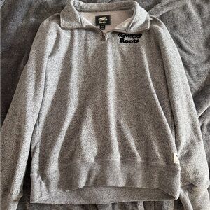 Roots Heathered Gray Zip-Up Pullover